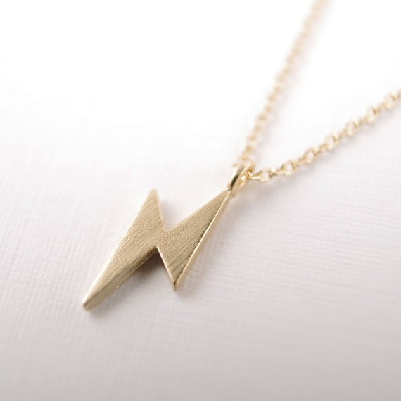 

2018 Fashion Gold-color silver plated Lightening Bolt Necklace Pendant Necklace for women gift Free Shipping Wholesale