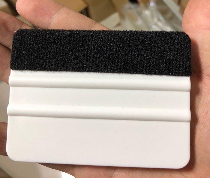 

Card Felt Squeegee Auto Car Film Vinyl Wrap Tool 4" Mini White Plastic Fabric Felt Edge Glass Window Clean Squeegee