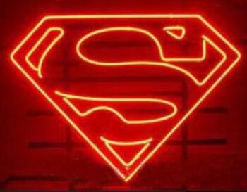 

SUPERMAN COMIC BOOK HERO glass tube Neon Light Sign Home Beer Bar Pub Recreation Room Lights Windows Glass Wall Signs 17*14 inches