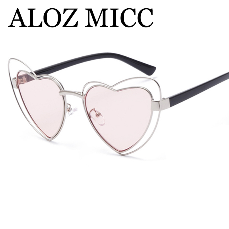 

ALOZ MICC Sunglass 2018 Heart Shaped Sunglasses Vintage Love Women Sun Glasses UV400 Goggles Metal Frame Oculos de sol A441