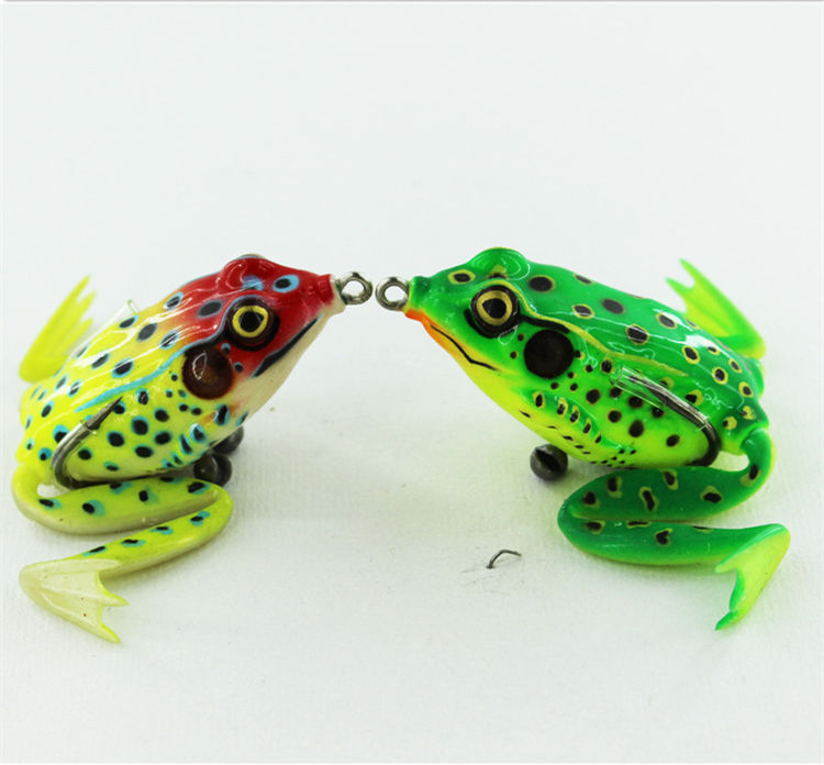 

Topwater Swimming Artificial Rubber Frog Lure 9g 12g Floating Water Blackfish Snakehead 2-legged frog Soft Bait hooks