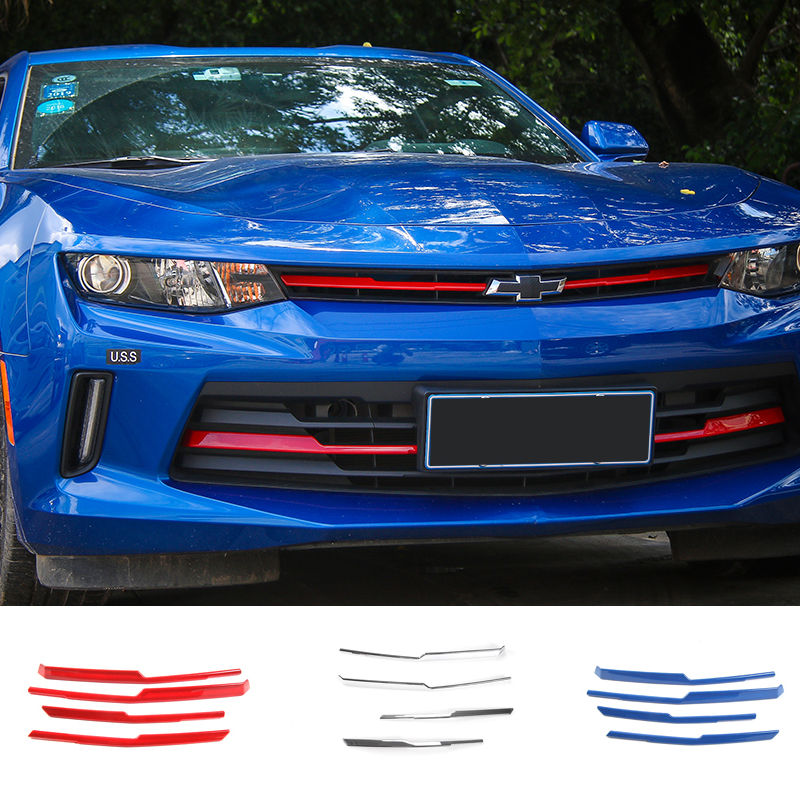 

Front Grille Cover Strips Decoration Trim Exterior Accessories Stickers ABS For Chevrolet Camaro 2017 Up Car Styling