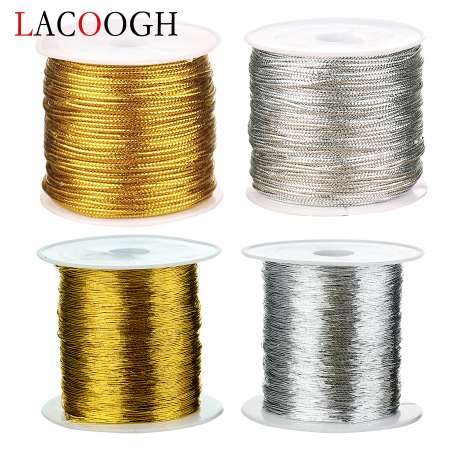 

Gold Color 1 Roll 50 40 meters diameter 0.15 1mm width Waxed Thread Cotton Cord String Strap Rope Bead for DIY Jewelry Makings