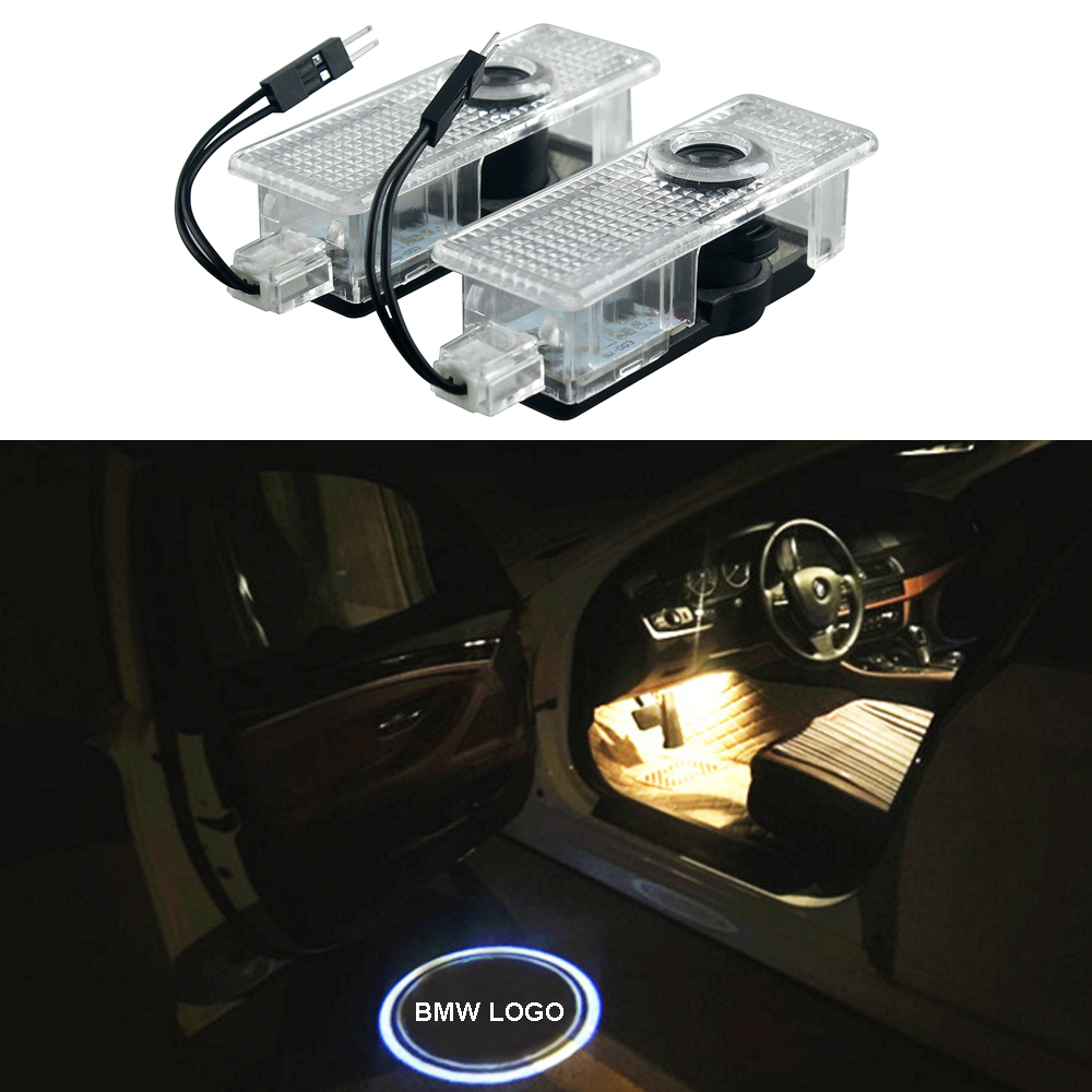 2pcs LED Porte de voiture Porte de courtoisie Logo Lumière pour BMW E60 M5 E90 F30 F30 X5 X3 X1 GT E85 E70 E71 E81 E82 E92 E93 F15 F16