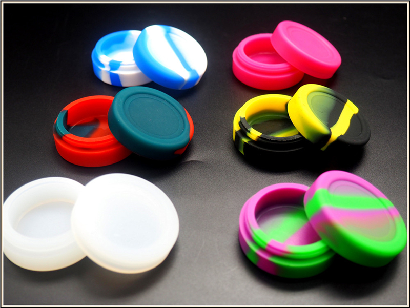 

5pcs/lot 11ml assorted color silicone container for Dabs Round Shape Silicone Containers wax Silicone Jars Extraction Boxes Wax containers