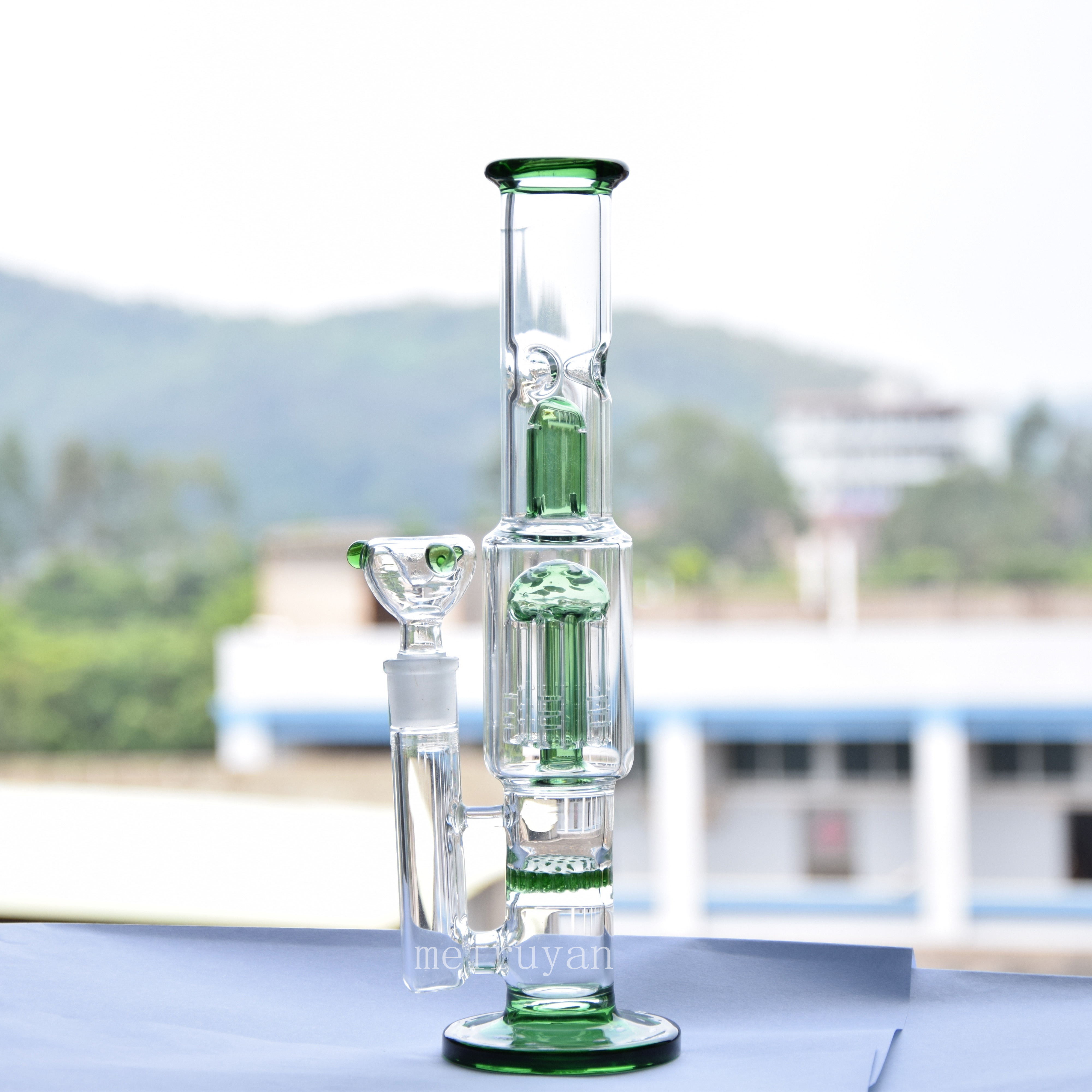 

10.8" Long 14mm Glass Water Vase Straight Bottle Hookah Shisha Long Straight Glass Vase Bottle Hookah Shisha Smoking Filter Pipe Bong Set
