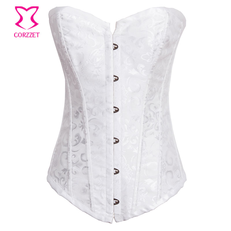 

Gothic Wedding Corsets And Bustiers Bridal White Corset Top Sexi Lingerie Women Espartilhos E Corpetes Corselet Plus Size S-2XL