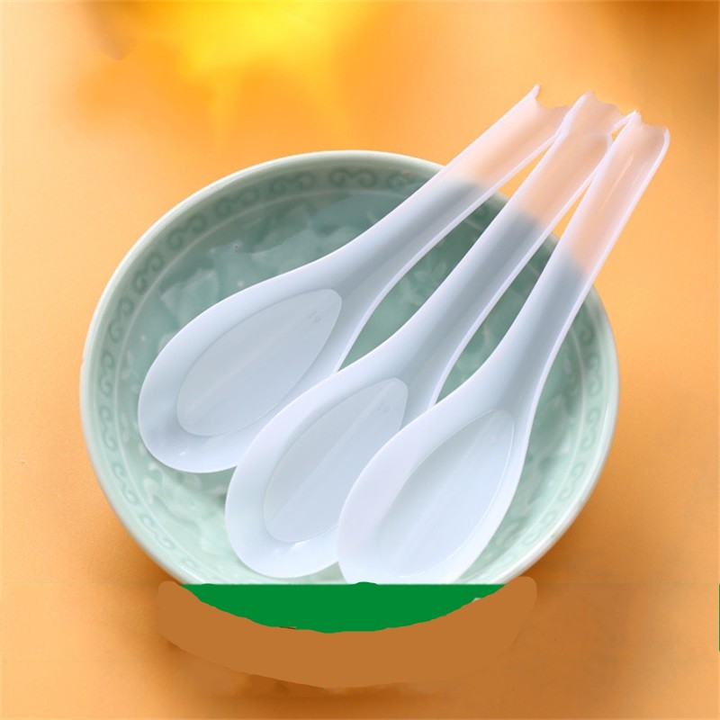 Forte jetables en plastique blanc Cuillères à dessert couverts parti mariage restauration