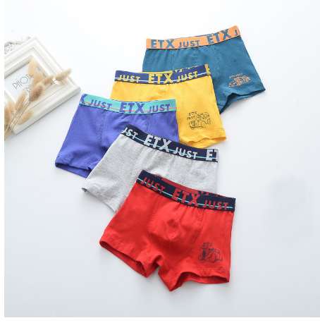 

HPBBKD 5pcs/lot Solid Color Boy Panties Cotton Children Breathable Underwears Boxer Panties For Boys Kids Shorts Pants BU019