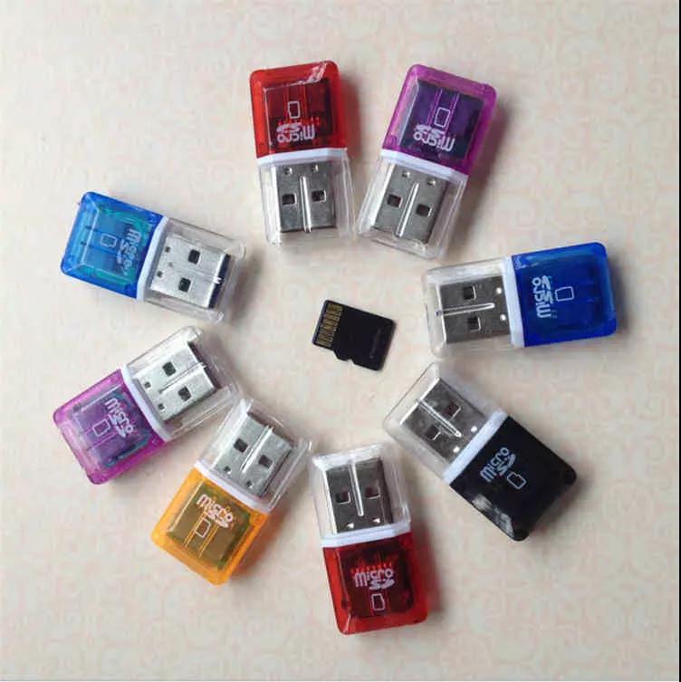 

New High Speed Crystal transparent USB 2.0 TF Flash T-Flash Memory Micro sd card reader adapter for 2gb 4gb 8gb 16gb 32gb 64gb TF Card