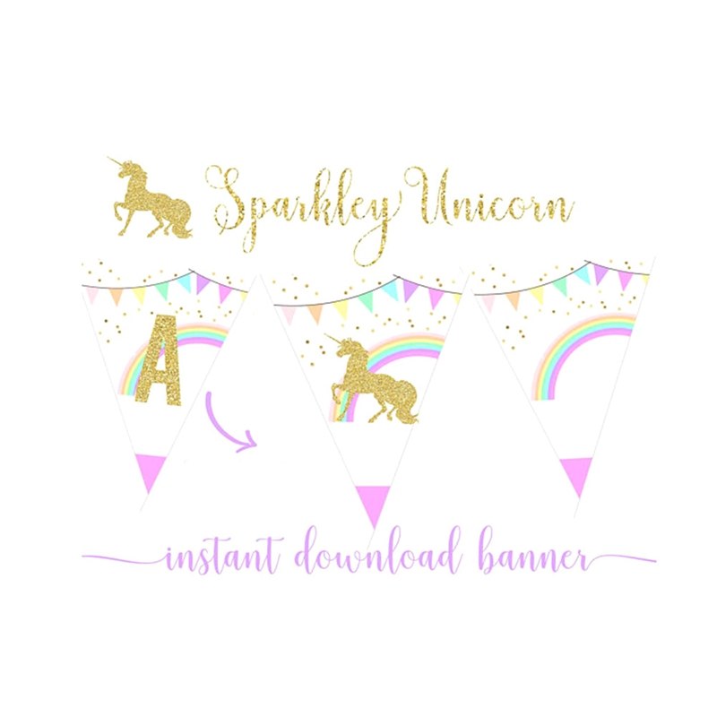 Horse Happy Birthday Banner Kids Children Party Decor Cartoon