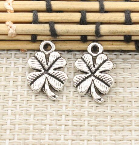 

200Pcs alloy four Leaf clover Charms Antique silver Charms Pendant For necklace Jewelry Making findings 17mm, Bronze;silver