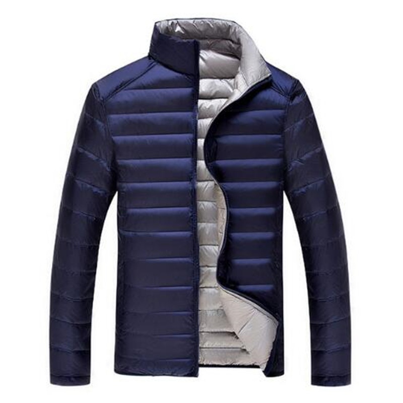 Fashion fall and winter men's white down jacket men ultra lightweight slim thin coat outerwear free shipping