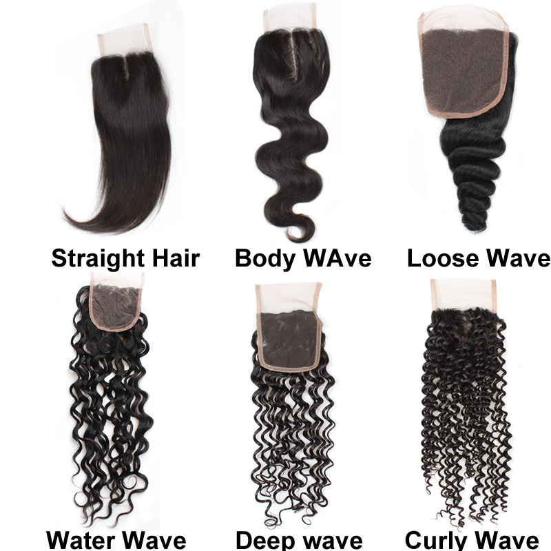 

Meetu Cheap 8A Brazilian Virgin Human Hair 4*4 Swiss Lace Closure Straight Hair Body Loose Deep Curly Water Wave Middle Free Three Part