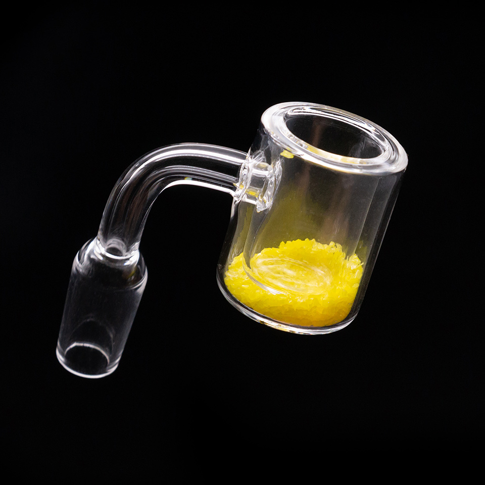 

Thermochromic Quartz Banger Nails sand color Changing double banger 2mm yellow sand Insert Double 14mm 10mm 18mm Male Female domeless nail