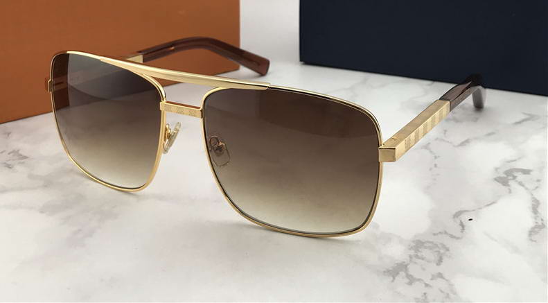 

Mens Square Attitude Sunglasses gold metal frame brown shades Outdoor Vintage pilot Sunglass Driving Glasses uv 400 protection new with box