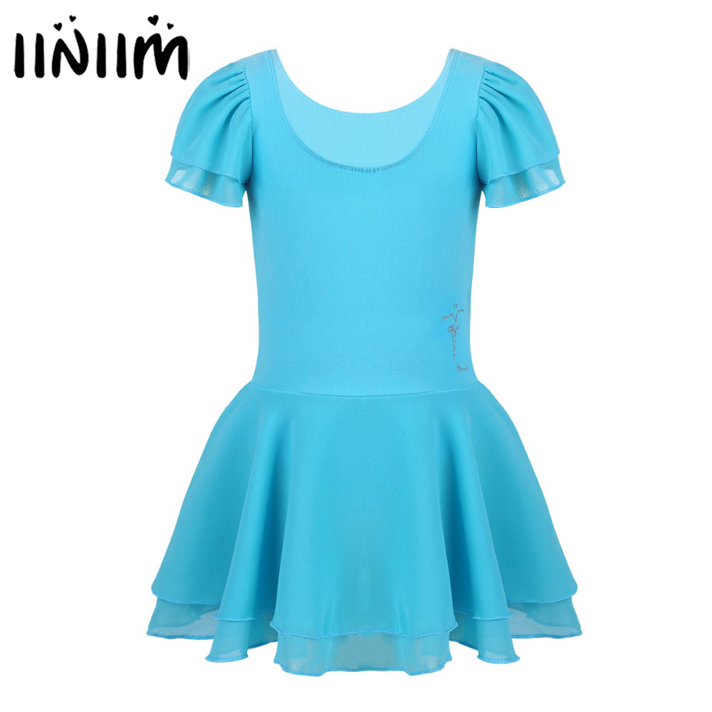 iiniim Kids Tutu Ballet Dance Dress Leotard Costume Fitness Gymnastics Wear Leotard Cosplay Perform Ballerina Girls Child Dress-image-427712951