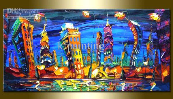 

handmade huge wall art knife oil painting Leonid Afremov canvas art cityscape canvas oil paint discount modern art paintings decoration home