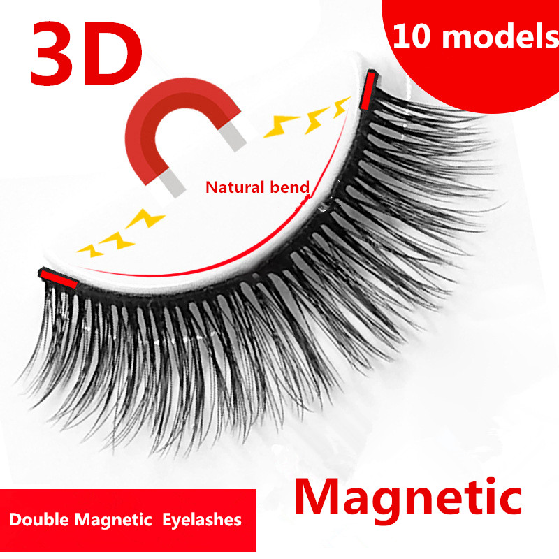 Double cils magnétiques 3D réutilisables faux aimant cils extension 3d extensions de cils magnétiques cils maquillage 4pcs / set 30set