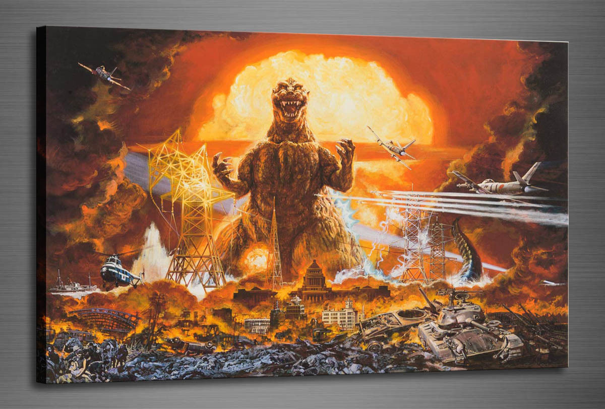 

HD Art Print Godzilla Original Oil Painting on Canvas high quality Home Wall Decor,Multi Sizes Options,Free Shipping,City scenery 200217