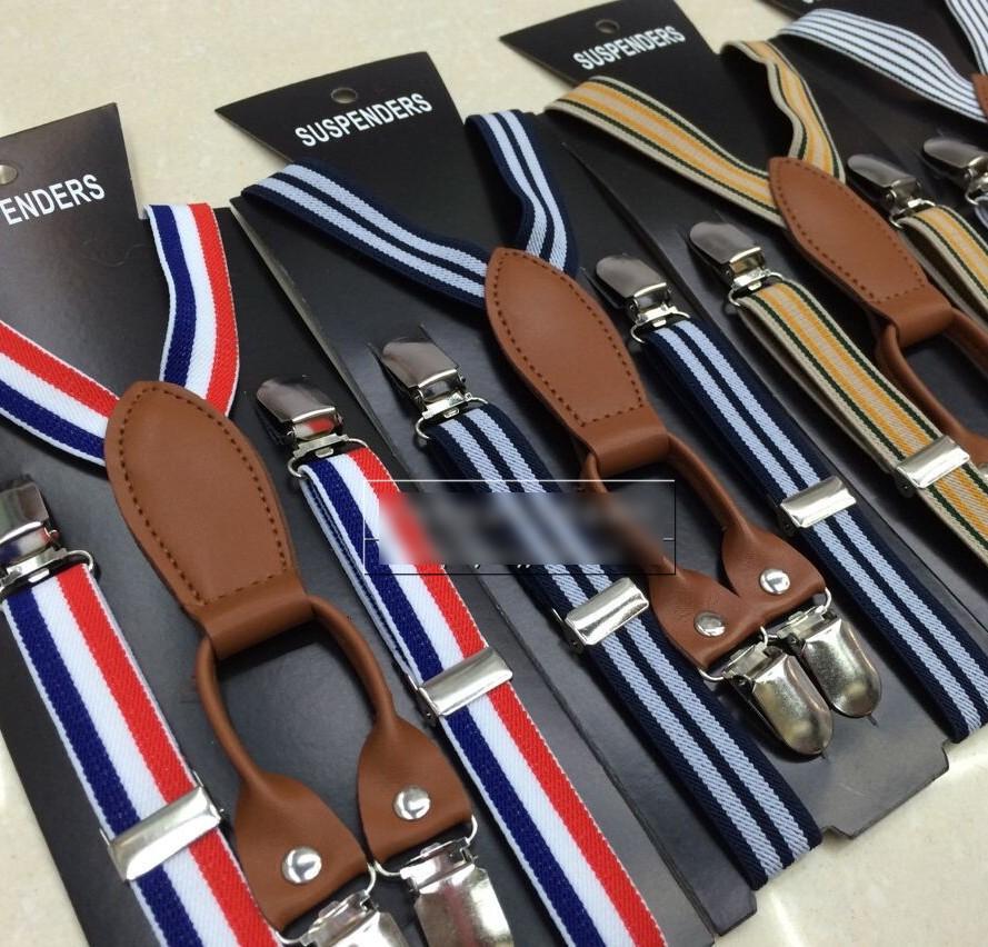

Fashion Boys Girls Stripe Suspender Clip-on Adjustable Elastic Children Suspender Pants Folder Unisex Rainbow Strape Brace C3246