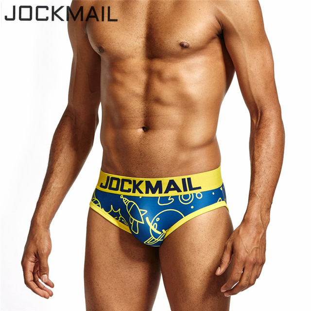 

JOCKMAIL Brand men underwear briefs Fashion low waist Gay Underwear Sexy Gay Bikini Brief panties Man male boy underpants Slips, Blue