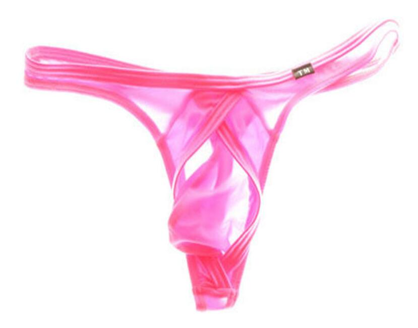 

Fine new Men's G-Strings TM low-waisted quilted semi-transparent briefs men 3pieces/lot, White