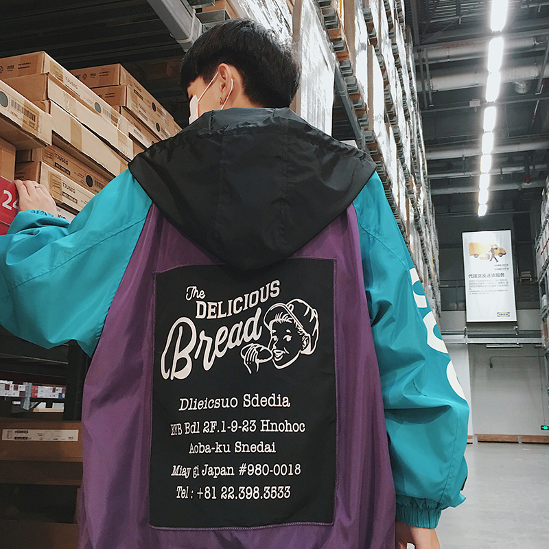 

Fashion Casual Men's Jacket Spring And Autumn New -5XL Color Matching Loose Shirt Jacket Black Purple Personality Youth Popular