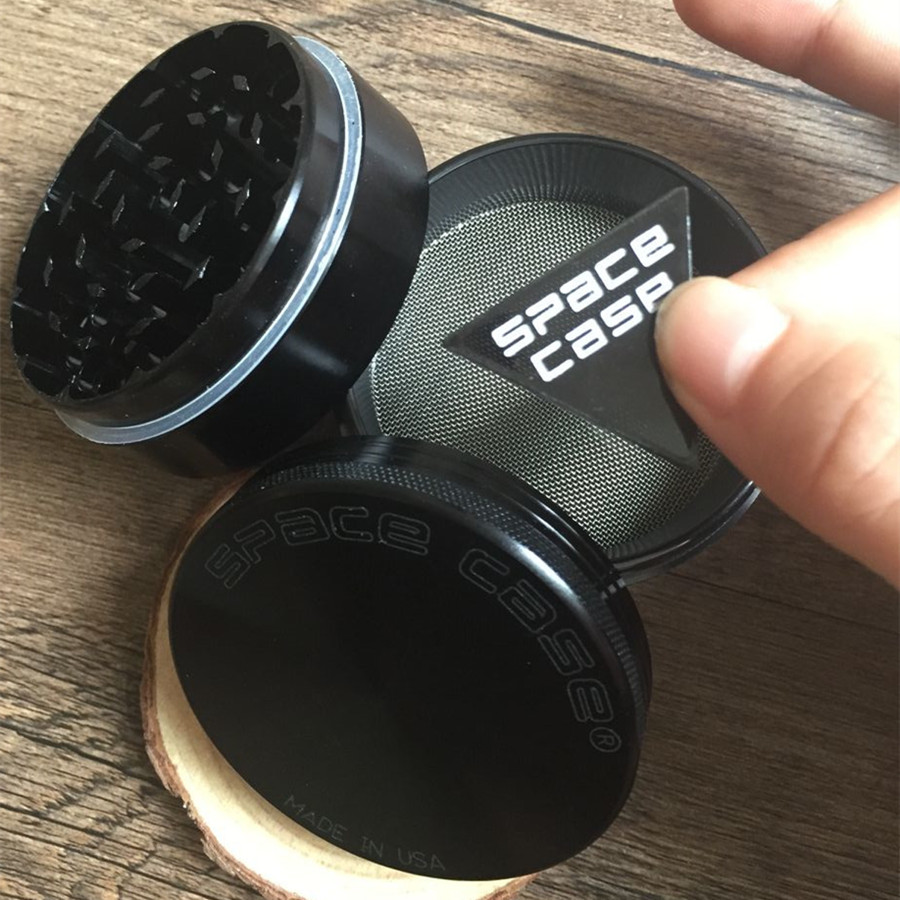 

TOP quality Space Case Grinder Herb Grinder Aluminium Alloy Metal Grinders 4 Layer 63cm Diameter grinder Black Silver free shipping