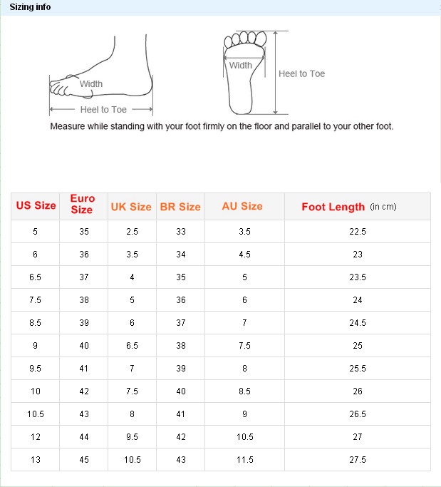 us size footwear