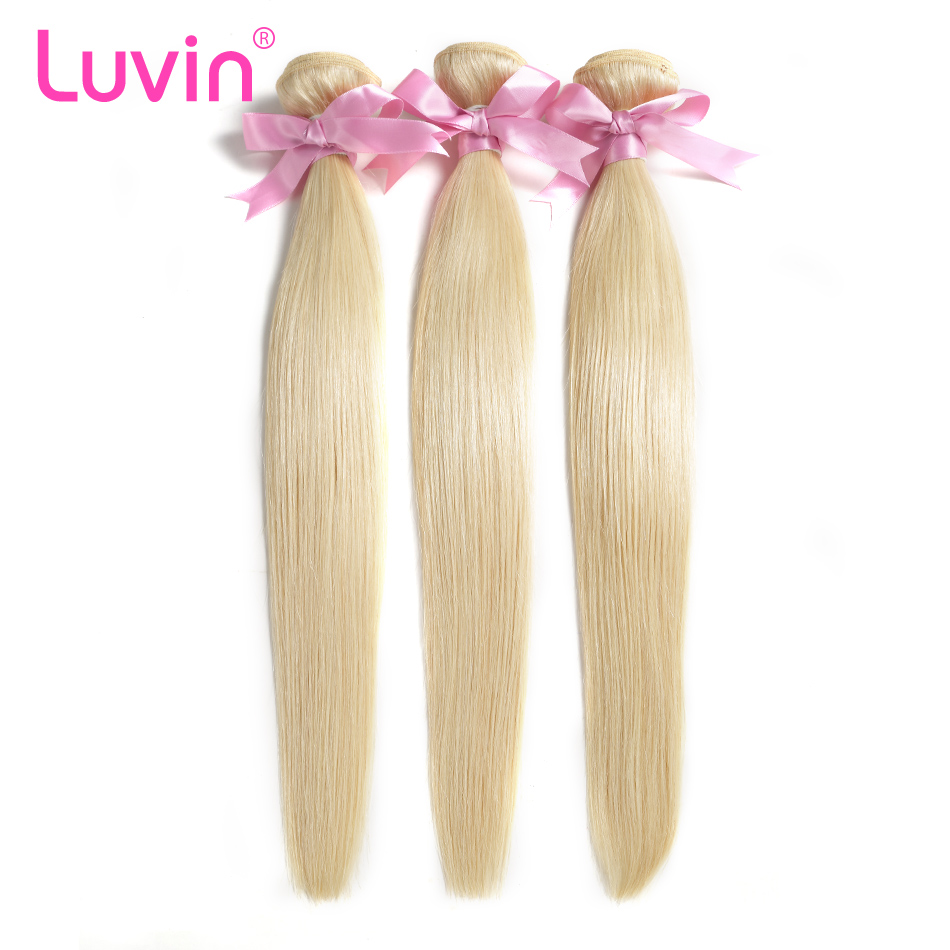 

Luvin Brazilian Remy Straight Hair 1PC 613 Blonde Hair Bundles 100% Human Hair Weave Bundles Free Shipping
