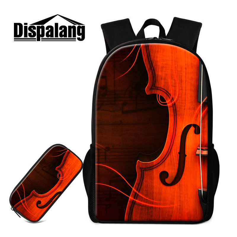 

Fashion Women's Backpack Bag School Bags With Pencil Case Violin Designer Bookbags For Students Children Large Capacity Travel Shoulder Bags, As the picture show