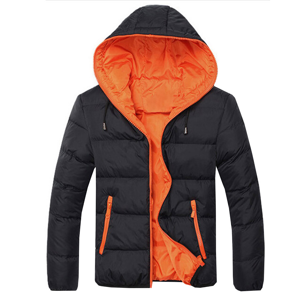 

2017 Winterparkas Men Casual Warm Cotton Hooded Padded Thicken Outwear Brand Clothing Size ~2xl, Lb