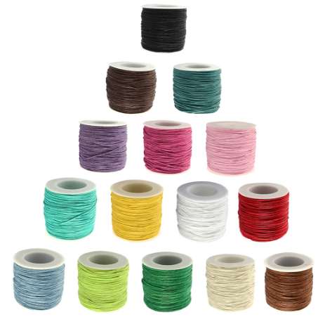 

1mm 84m/roll Waxed Cord Jewelry Findings DIY Making Fabric Bracelet Necklace Braided Thread Beadwork Finding Accessory Material