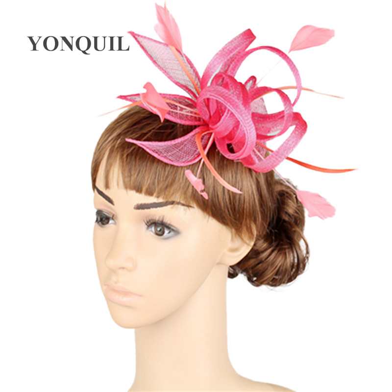 

17 colors high quality sinamay material fascinator headpiece wedding hair accessories show hat suit for all season MYQ005