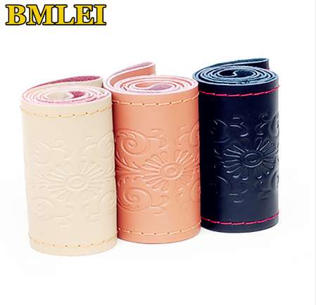 

NEW DIY Braid on the Steering Wheel Soft Genuine Leather Steering Wheel Cover 38cm Universal Steering Covers With Needle and Thread