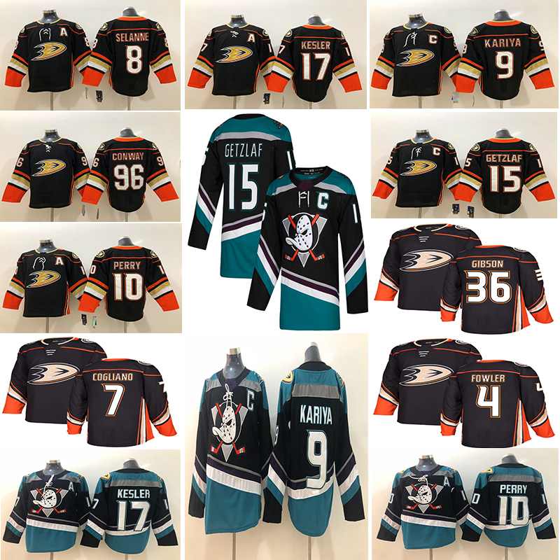 

Anaheim Ducks 15 Ryan Getzlaf Jersey 9 Paul Kariya 17 Ryan Kesler 4 Cam Fowler Hockey Jerseys, Black