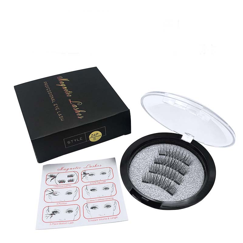 

100% Brand New Dual Magnetic Fake Eyelashes 4pcs each pair Natural Long False Lashes DHL Free Makeup Accessory for Eyes