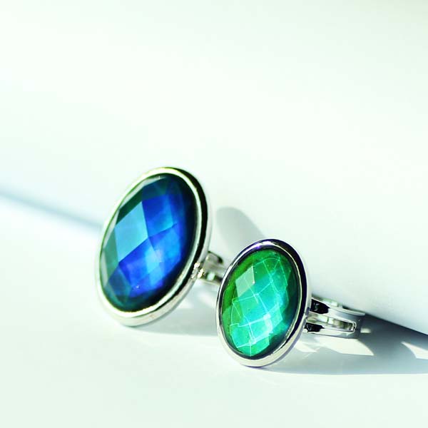 

Promotional Adjustable Multi Color Changes Mood Stone Ring Womens Beautiful faceted Gemstone Finger Ring for Wholesale