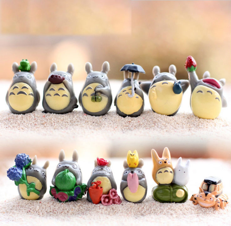 

My Neighbor Totoro Toy Hayao Miyazaki Action Figures Mini Garden PVC Kids Ornaments Toys For Boys Girls 1-3cm 12pcs/set