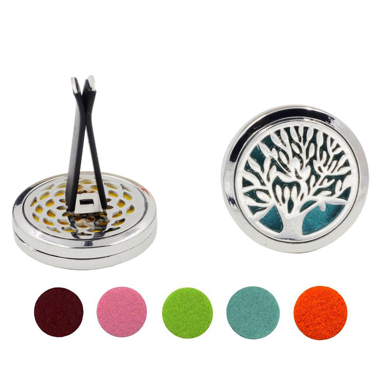

2018 New design Car Air Freshener Aromatherapy Essential Oil Diffuser Locket With Vent Clip(Free 5 felt pads) free shipping