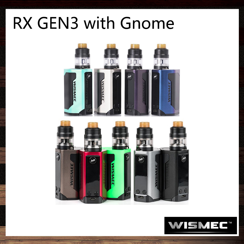 

Wismec Reuleaux RX GEN3 with Gnome Kit 300W RX GEN3 Box Mod 1.3-inch OLED Screen 2ml GNOME Tank Designed by JayBo 100% Original, Brush stainless