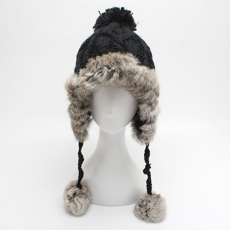 Chaud hiver fausse fourrure Peluche oreille Rabat Cache-oreilles Cyclisme Ski Chapeau Bonnet Oreille chauffe-masque