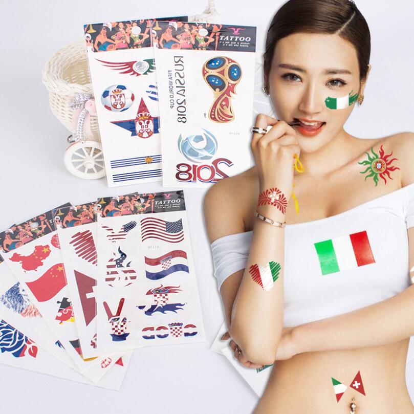 

National Flag Temporary Tattoo Sticker World Cup Olympic Games Waterproof Face Tattoos Adult Men Hand Sticker