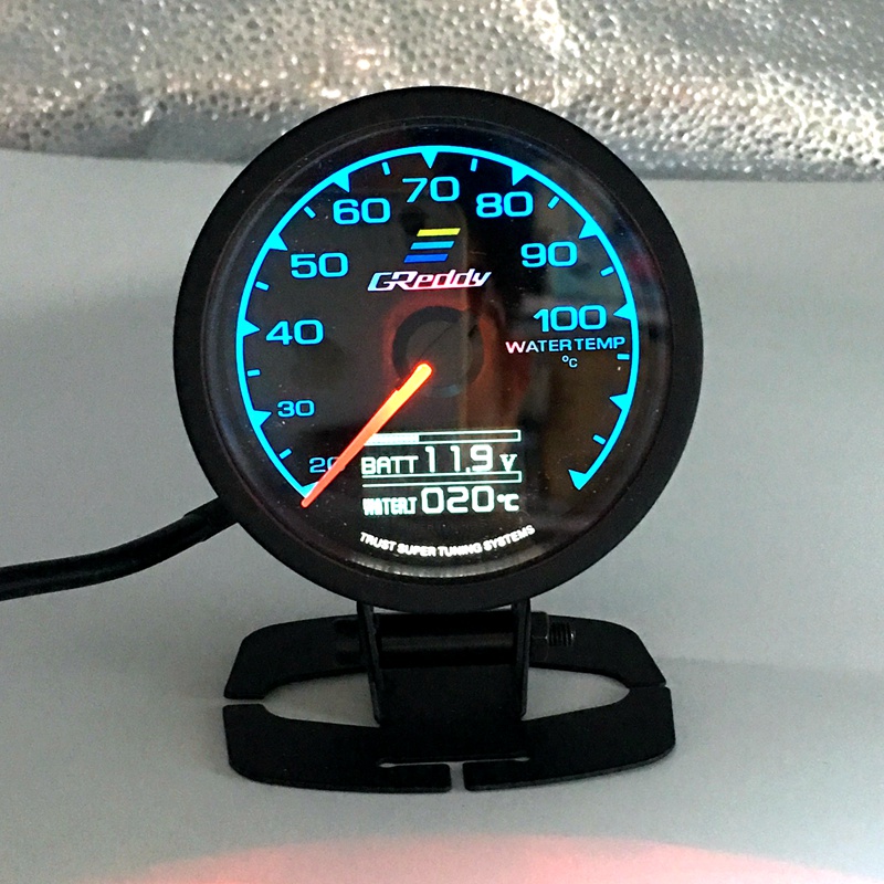 

62mm 2.5 Inch 7 Color in 1 Racing GReddy Multi D/A LCD Digital Display Water temp Gauge Water Temperature Sensor Meter