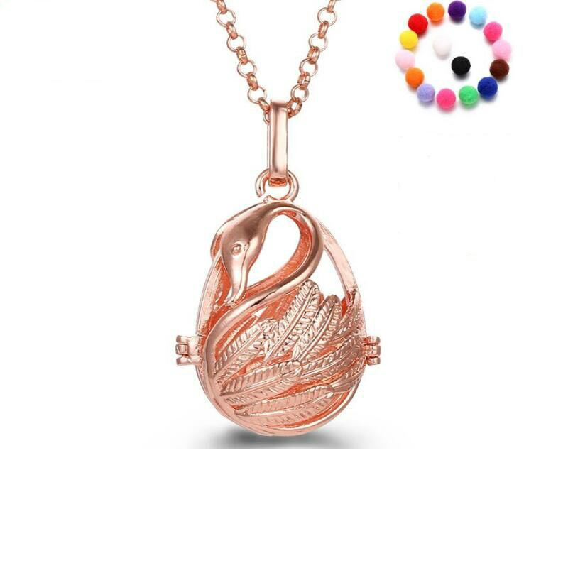 

Hollowed Out Swan Aromatherapy Diffuser Necklace Essential Oil Diffuser Necklaces Fashion Jewelry Holiday Gifts 5 Colors