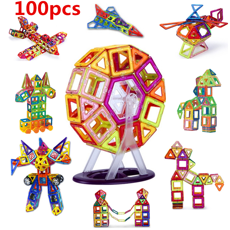 Mini size Magnetic building blocks construction toys for kid Designer enlighten Factory Price Wholesale 100 PCS/set Or More-image-412133299
