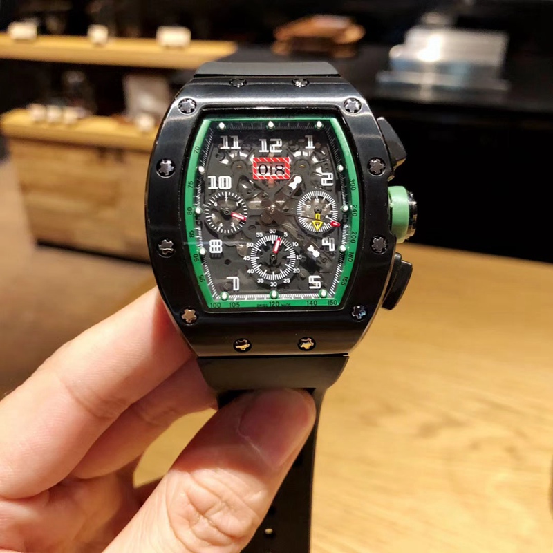 

Multi-functional personality male watch. Dial with large calendar. With multi-function automatic mechanical movement. 904L steel case. Miner, Multi-color