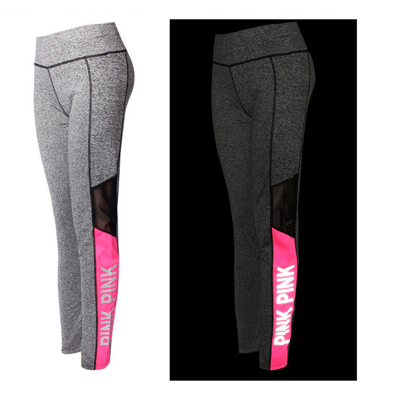 ELECTRI Yoga Pantalon Femmes Skinny Leggings Pantalon /Élastique Yoga Fitness Jogging Pantalon de Sport Capri Pantalon Lettre Imprimer Haute Taille Respirant