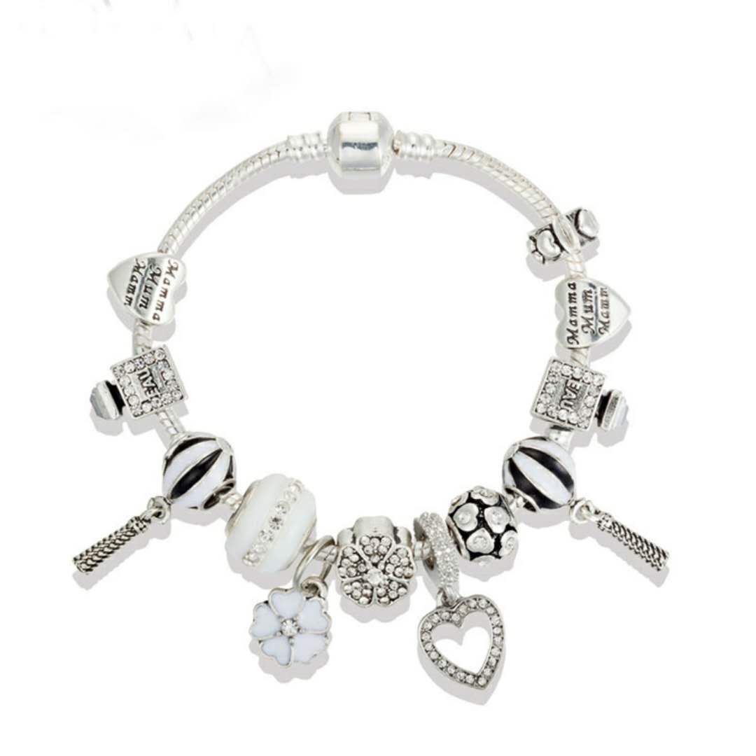 

New Fashion Charm Bracelet 925 Silver for Bracelets peachheart Pendant Bangle perfume bottle Charm Beads Diy Jewelry for gift